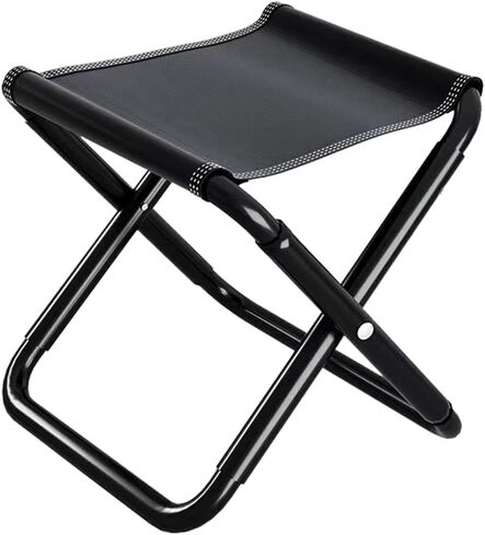CALIDAKA Camping Stool Outdoor Camping Folding Chair Small Portable Beach Heavy-Duty,Mini Lightweight Slacker Chair for Outdoor Camping Hiking Fishing Traveling Picnic(Black) in Saudi Arabia