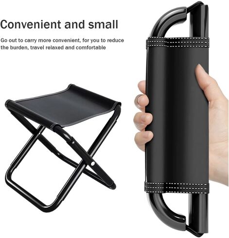CALIDAKA Camping Stool Outdoor Camping Folding Chair Small Portable Beach Heavy-Duty,Mini Lightweight Slacker Chair for Outdoor Camping Hiking Fishing Traveling Picnic(Black) in Saudi Arabia