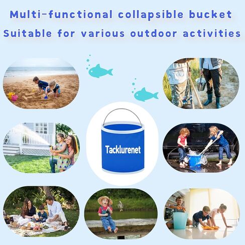 Tacklurenet 24in * 12in مطوية مصيدة سرطان البحر الأزرق مصيدة سرطان البحر مصيدة أسماك البلمة مع إطار مقوى ونايلون عالي الجودة، هدية: دلو قابل للطي من قماش أكسفورد / قفازات غير قابلة للانزلاق / حقيبة الطعم / صندوق الطعم / حبل / حقيبة تخزين in Kuwait
