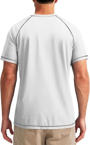 Runcati Mens Short Sleeve Swim Shirts Rash Guard UPF 50+ UV Sun Protection Beach Fishing Quick Dry T-Shirt in Saudi Arabia