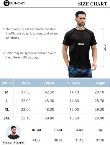 Runcati Mens Short Sleeve Swim Shirts Rash Guard UPF 50+ UV Sun Protection Beach Fishing Quick Dry T-Shirt in Saudi Arabia