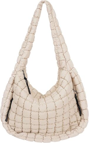 Juoxeepy Quilted Tote Bag Large Quilted Carryall Puffer Shoulder Bag Lightweight Quilted Padding Hobo Bag Quilted Bag in Saudi Arabia