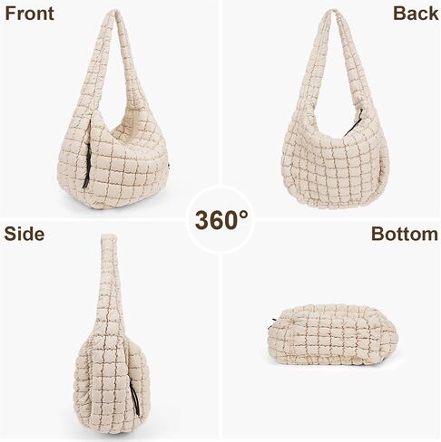 Juoxeepy Quilted Tote Bag Large Quilted Carryall Puffer Shoulder Bag Lightweight Quilted Padding Hobo Bag Quilted Bag in Saudi Arabia
