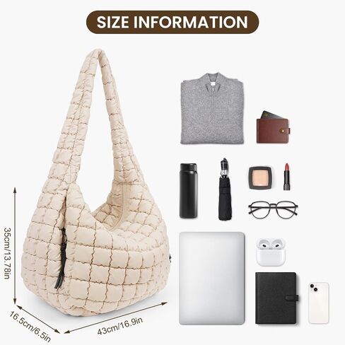 Juoxeepy Quilted Tote Bag Large Quilted Carryall Puffer Shoulder Bag Lightweight Quilted Padding Hobo Bag Quilted Bag in Saudi Arabia