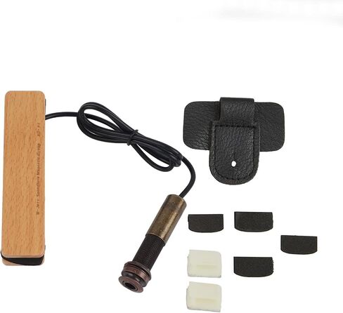 Wood Guitar Pickup, Portable Closed Guitar Pickup Wooden Passive Magnetic External Pickup 6.35mm Plug for Acoustic Folk Guitar in Saudi Arabia