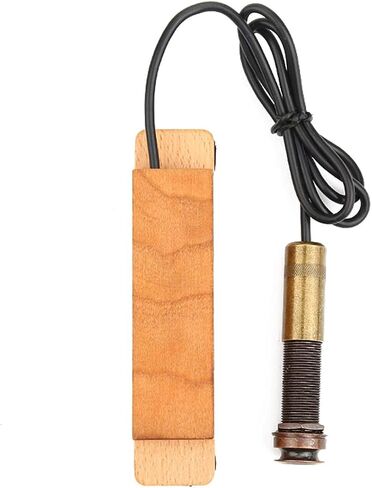 Wood Guitar Pickup, Portable Closed Guitar Pickup Wooden Passive Magnetic External Pickup 6.35mm Plug for Acoustic Folk Guitar in Saudi Arabia