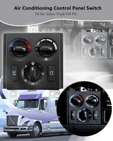 وحدة التحكم في المناخ لسخان التيار المتردد 12 فولت 21326144 20511569، التوصيل والتشغيل، مفتاح لوحة التحكم في درجة حرارة تكييف الهواء مناسب لشاحنة فولفو VNL 2003-2024 in Kuwait