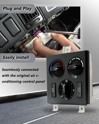 وحدة التحكم في المناخ لسخان التيار المتردد 12 فولت 21326144 20511569، التوصيل والتشغيل، مفتاح لوحة التحكم في درجة حرارة تكييف الهواء مناسب لشاحنة فولفو VNL 2003-2024 in Kuwait