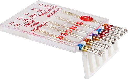 SINGER Universal Regular & Ball Point Titanium Sewing Machine Needles, Sizes 80/12, 90/14, 100/16-10 Count in Saudi Arabia