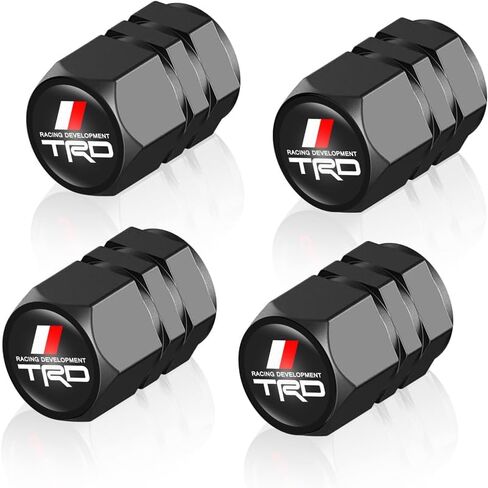 MAISUY Tire Valve Caps, Valve Stem Caps for TRD Racing Development Sequoia Tundra Tacoma 4Runner PRO, Car Tire Caps for Corrosion Resistant Leak-Proof Car Accessories, Black in Saudi Arabia