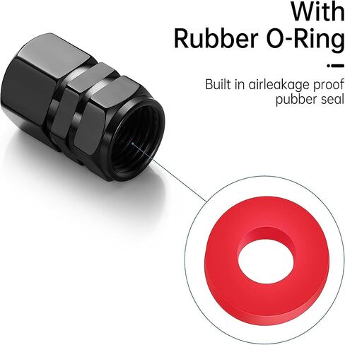 MAISUY Tire Valve Caps, Valve Stem Caps for TRD Racing Development Sequoia Tundra Tacoma 4Runner PRO, Car Tire Caps for Corrosion Resistant Leak-Proof Car Accessories, Black in Saudi Arabia