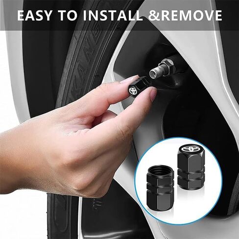 MAISUY Tire Valve Caps, Valve Stem Caps for TRD Racing Development Sequoia Tundra Tacoma 4Runner PRO, Car Tire Caps for Corrosion Resistant Leak-Proof Car Accessories, Black in Saudi Arabia