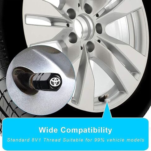 MAISUY Tire Valve Caps, Valve Stem Caps for TRD Racing Development Sequoia Tundra Tacoma 4Runner PRO, Car Tire Caps for Corrosion Resistant Leak-Proof Car Accessories, Black in Saudi Arabia
