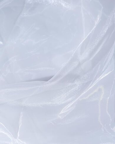 Fynite Sheer Organza Fabric | 1 Yard Long | 44" Wide | Bridal Solid Sheer Organza Bolt for Wedding Dress Fashion Craft Decorations Silky Shiny Sheer Organza - White in Saudi Arabia