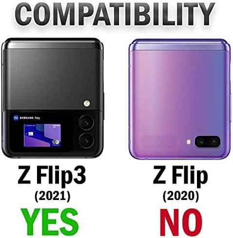 حافظة مع مشبك لهاتف Galaxy Z Flip 3 5G، هاتف Nakedcellphone [نسيج شبكي] غطاء صلب نحيف و[دوار/سقاطة] مجموعة حامل حزام الورك لهاتف Samsung Z Flip3 (SM-F711، 2021) - أسود in Kuwait
