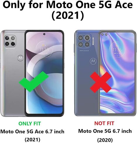 NUFR for Moto One 5G Ace Case,Motorola One 5G Ace 2021 Heavy Duty case[ with Clip], [Shockproof] [Dropproof] [Dust-Proof], Compatible with Motorola one 5G ace (Black) in Saudi Arabia