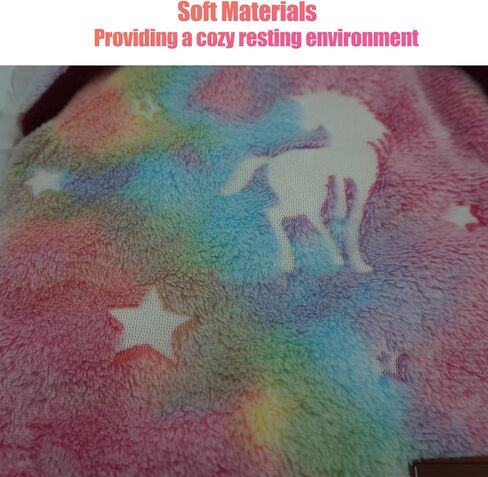 neolun Rabbit Bunny Bed Guinea Pig Bed Noctilucent Mats Plush Bunny Pad Mats Small Animal Dog Cat Bed Dog Crate Kennel Pad Mat Hamster Cozy Dog Bed Mat for Small Animal(Colorful) in Saudi Arabia