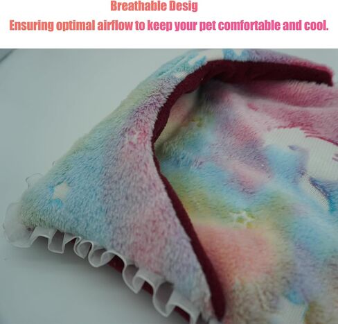 neolun Rabbit Bunny Bed Guinea Pig Bed Noctilucent Mats Plush Bunny Pad Mats Small Animal Dog Cat Bed Dog Crate Kennel Pad Mat Hamster Cozy Dog Bed Mat for Small Animal(Colorful) in Saudi Arabia