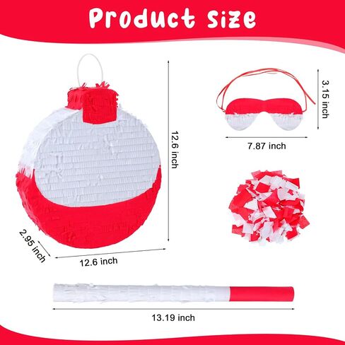 VercanMonth Summer Fishing Bobbers Pinata with Pinata Stick and Blindfold Confetti Set Birthday Pinata for Fishing Fishermen Theme Birthday Party Decors Party Favors Photo Prop Supplies Decorations in Saudi Arabia