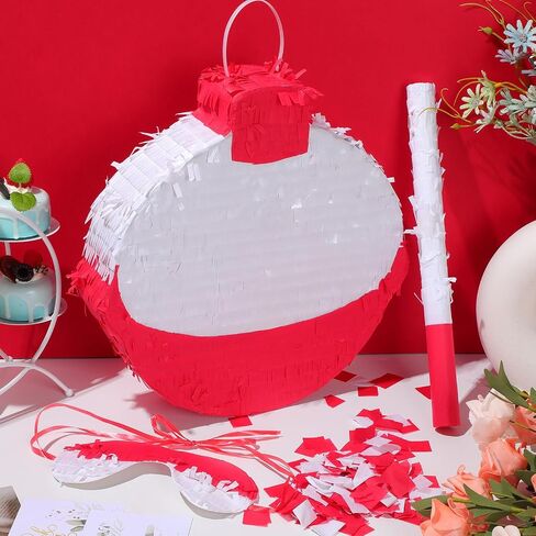 VercanMonth Summer Fishing Bobbers Pinata with Pinata Stick and Blindfold Confetti Set Birthday Pinata for Fishing Fishermen Theme Birthday Party Decors Party Favors Photo Prop Supplies Decorations in Saudi Arabia