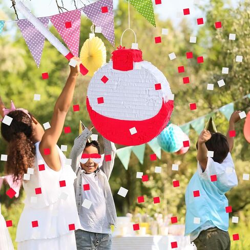 VercanMonth Summer Fishing Bobbers Pinata with Pinata Stick and Blindfold Confetti Set Birthday Pinata for Fishing Fishermen Theme Birthday Party Decors Party Favors Photo Prop Supplies Decorations in Saudi Arabia