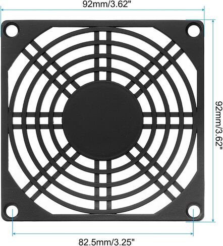 PATIKIL 92mm Computer Fan Filter Grill with Screws, 5 Pack ABS Plastic Frame Ventilator Grill Protector Mesh Dustproof Case Cover for Computer, Fan, Black in Saudi Arabia