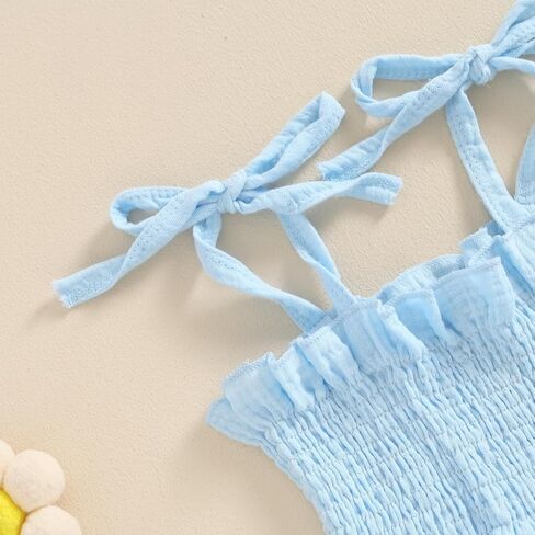 VISGOGO Infant Baby Toddler Girls Summer Clothes Solid Color Sleeveless Camisole Linen Short Set Baby Summer Outfits in Saudi Arabia