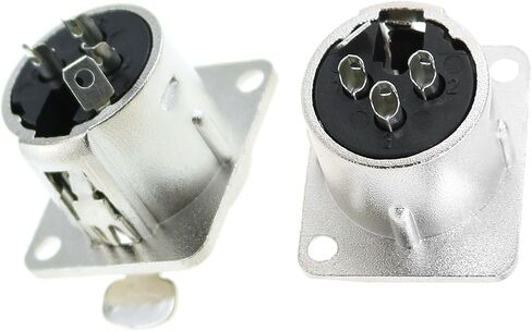 MEETOOT 4PCS 3Pin Female Stage Speaker Gold Plated XLR Female Socket Carillon Holder for Audio Connectors Cassette Plugs Sockets Stage Lighting Connectors and Other Audio Equipment in Saudi Arabia