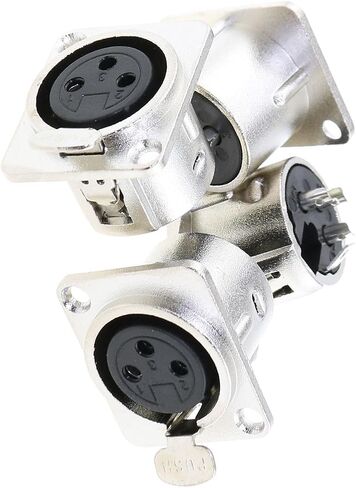 MEETOOT 4PCS 3Pin Female Stage Speaker Gold Plated XLR Female Socket Carillon Holder for Audio Connectors Cassette Plugs Sockets Stage Lighting Connectors and Other Audio Equipment in Saudi Arabia