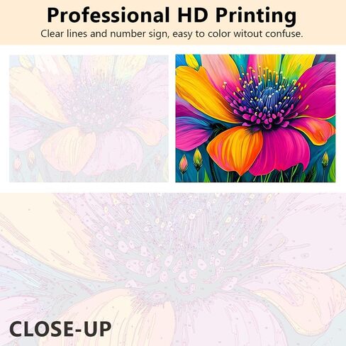 TUMOVO Paint by Numbers Flowers, Abstract Colored Petal Paint by Number for Adults, Easy Paint by Numbers Kits on Canvas Drawing Paintwork with Paintbrushes 16x20 inches (Frameless) in Saudi Arabia