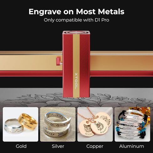 وحدة ليزر بالأشعة تحت الحمراء xTool 1064 نانومتر لـ D1 Pro، نقطة ليزر فائقة الدقة 0.03 مم، رأس ليزر بقوة 15 كيلو وات للهدايا الشخصية وصياغة المجوهرات، للمعادن والذهب والفضة والمجوهرات والألومنيوم والبلاستيك... in Kuwait