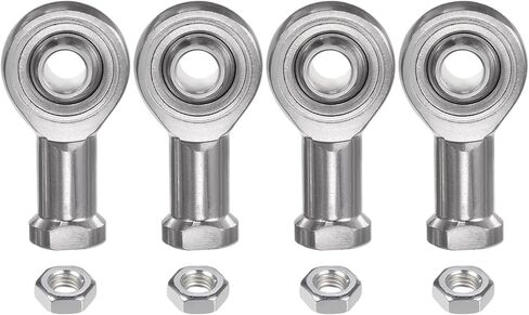 uxcell 4pcs SSI8T/K Female Rod End Bearing M8 Bore and M8x1.25 Right Hand Thread, Stainless Steel Joint Rod Ends, Includes Jam Nuts in Saudi Arabia