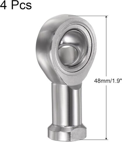 uxcell 4pcs SSI8T/K Female Rod End Bearing M8 Bore and M8x1.25 Right Hand Thread, Stainless Steel Joint Rod Ends, Includes Jam Nuts in Saudi Arabia