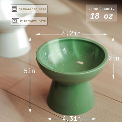 SUNQEBO Elevated Cat Bowls, Ceramic Raised Cat Bowl for Food and Water, Tilted Small Dogs and Puppy Bowl Backflow Prevention and Protect Pet's Spines, Artistic Unique Shape (2 Pack, White) in Saudi Arabia