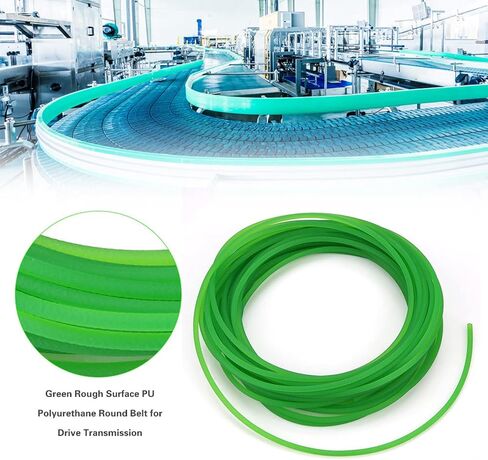QANYEGN PU Transmission Belt, Green Rough Surfaces PU Polyurethane Round Belt, Conveyor Belt Material for Variety of Machines Drive Transmission(3mm*10m) in Saudi Arabia