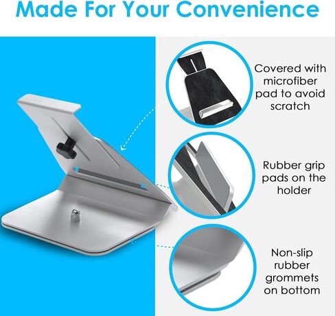 POS VALLEY Kiosk iPad Stand – Universal Tablet Holder Compatible Tablet 8-13inch, 360 Rotate, Anti-Theft Lock, PreDrilled Mounting Holes - POS Register, Retail Business, Checkout, Cashier (White) in Saudi Arabia