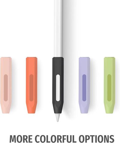 Grip Holder for Apple Pencil 2nd Generation Accessories,Protective Silicone Sleeve Cover Ergonomic Design Compatible with Magnetic Charging and Double Tap,Black in Saudi Arabia