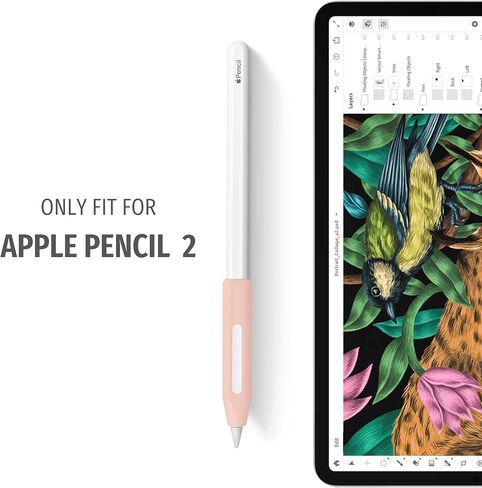 Grip Holder for Apple Pencil 2nd Generation Accessories,Protective Silicone Sleeve Cover Ergonomic Design Compatible with Magnetic Charging and Double Tap,Black in Saudi Arabia