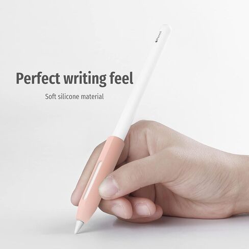 Grip Holder for Apple Pencil 2nd Generation Accessories,Protective Silicone Sleeve Cover Ergonomic Design Compatible with Magnetic Charging and Double Tap,Black in Saudi Arabia