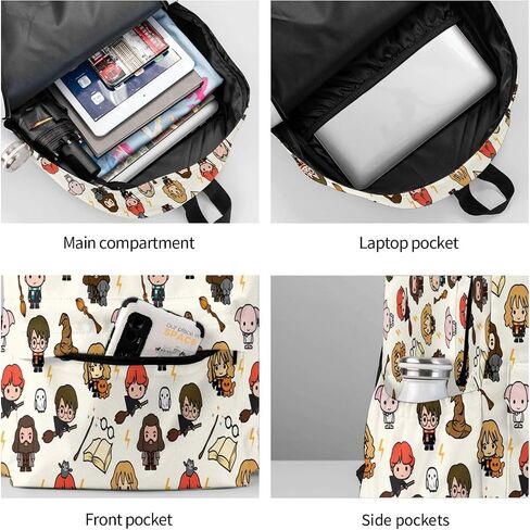 Tangomer Cartoon Magic Movie Backpack 16in Large Capacity Fashionable Versatile Fun Laptop Backpack Cartoon Printed Daypack in Saudi Arabia