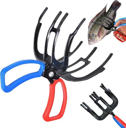 YOUSHEME 2PCS Upgrade 3 Claw Fish Gripper, Metal Fishing Pliers Gripper Fish Control Clamp,Multifunctional Three Teeth Fishing Pliers for Most Freshwater Fish Grip Tackle Holder in Saudi Arabia