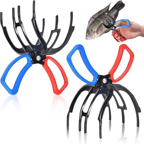 YOUSHEME 2PCS Upgrade 3 Claw Fish Gripper, Metal Fishing Pliers Gripper Fish Control Clamp,Multifunctional Three Teeth Fishing Pliers for Most Freshwater Fish Grip Tackle Holder in Saudi Arabia