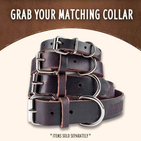 مقود جلدي مجدول للكلاب من مايتي باو - مقود أصلي عالي التحمل للحيوانات الأليفة - مقبض ناعم - مشبك دوار معدني قوي - مقود جلدي مضفر للكلاب الكبيرة - مقاود جلدية للكلاب - مقاس 6 بوصات قياسي/بني in Kuwait