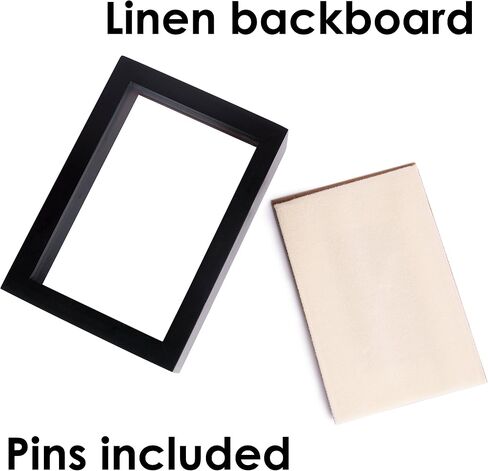 5x7" Display Shadow Box Frame (2-Pack) with Linen Background - Ready to Hang Shadowbox Picture Frame - Easy to Use - Box Display Frame, Concert and Sport Tickets, Medals, Pins, Wedding and Vacation in Saudi Arabia