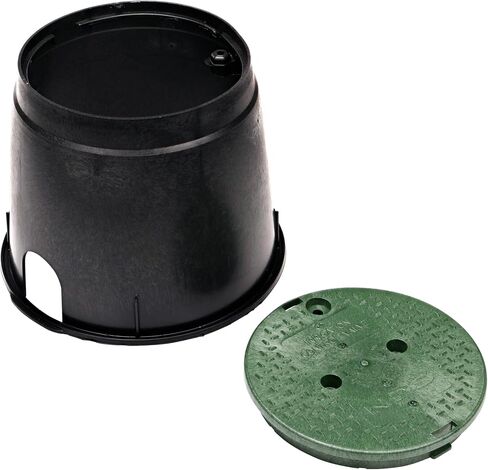NDS 111BC Standard Series Round Valve Box Overlapping Cover-ICV, Inch, Black/Green Automatic Lawn Drip Irrigation Kits, 10" B/G in Saudi Arabia