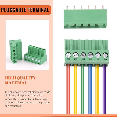 Tanstic 32Sets 5.08mm Pitch 2 3 4 5 6 7 8 9 10 Straight Pins PCB Mount Screw Terminal Block Male Female Pluggable Terminal Blocks Connector Socket Set in Saudi Arabia