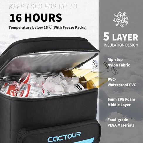 Backpack Cooler,36 Can Cooler Backpack Insulated Waterproof,Leakproof Beach Travel Camping Lightweight Backpack for Men Women in Saudi Arabia