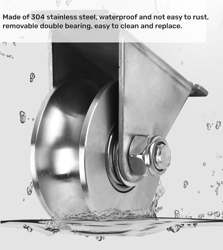 بكرة عجلة أخدود من الفولاذ المقاوم للصدأ، كتلة بكرة واحدة صامتة مثبتة على الحائط، كتلة بكرة رفع عالية التحمل، بكرات بوابة منزلقة، بكرة تحمل الضغط للتعامل مع الحركة (2 حزمة من النوع V) in Kuwait