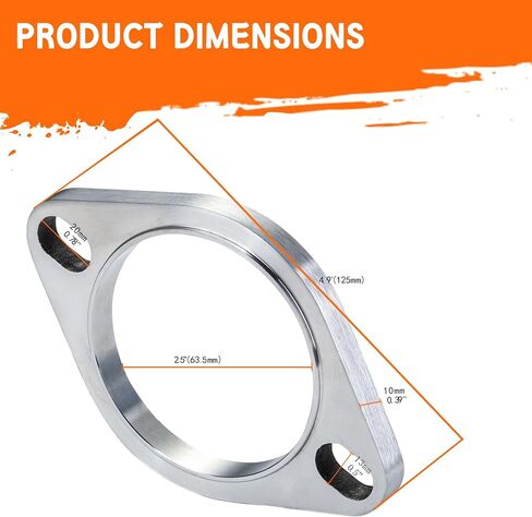 IRONRIFIC Stainless Steel Exhaust Flange Connection Kit 3 Inch 2 Bolt Exhaust Flange Gasket,included 1pcs 3.0" (77mm) Exhaust Flange,1pcs 3.0"Gasket,2 Pcs Flanged Hex Head Bolts,2 Pcs Flange Hex Nuts in Saudi Arabia