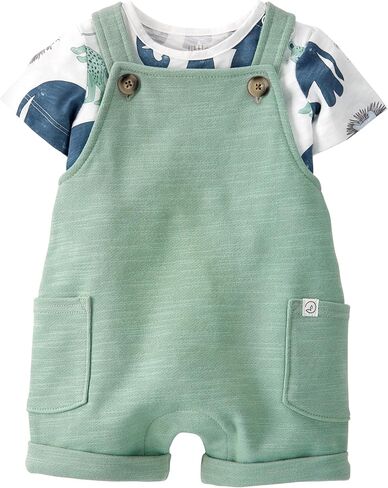 little planet by carter's unisex-baby 2-piece Organic Cotton Shortall SetPlaywear Set in Kuwait